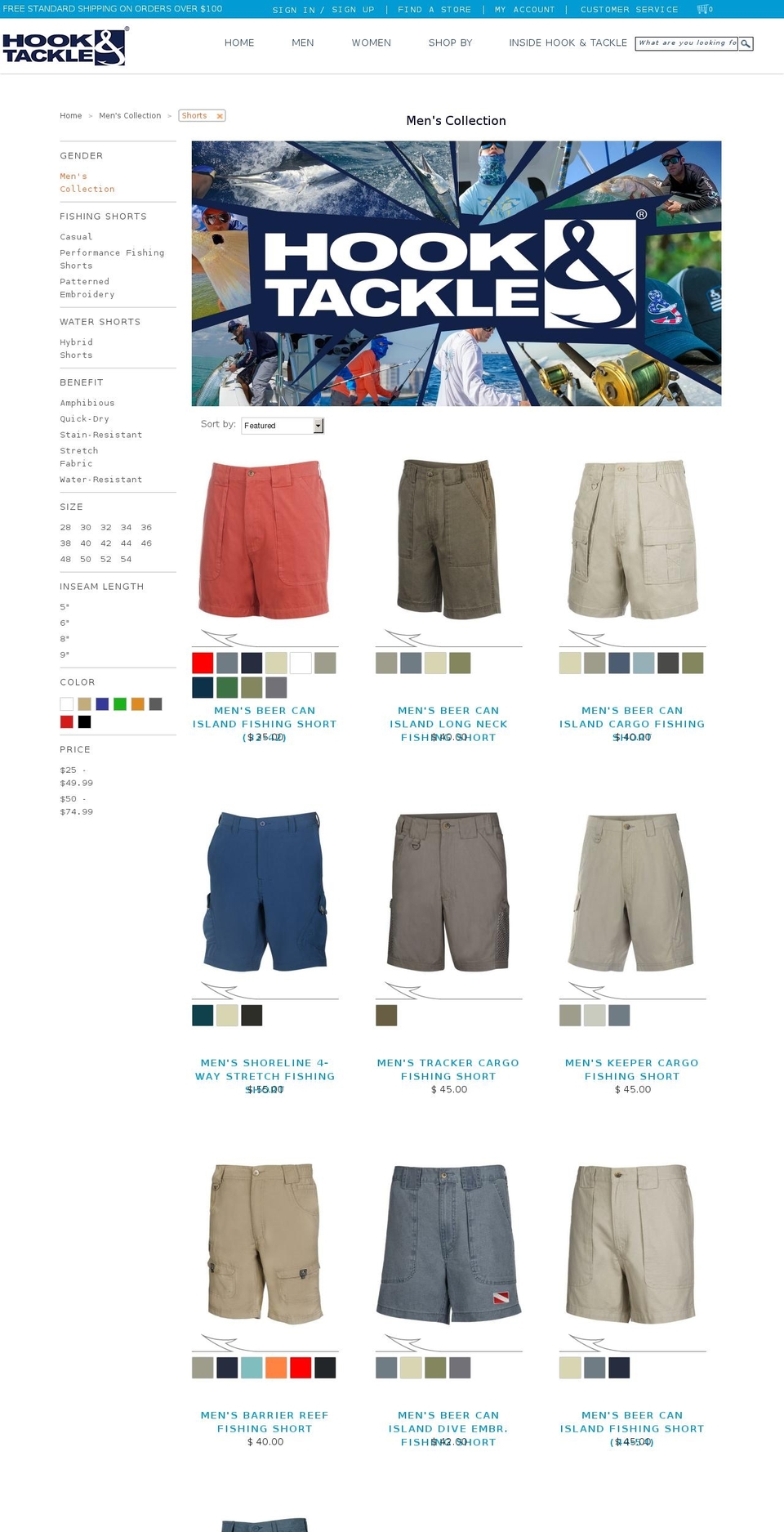 HT2016.1 New 22nd. March Shopify theme site example fishingshort.com