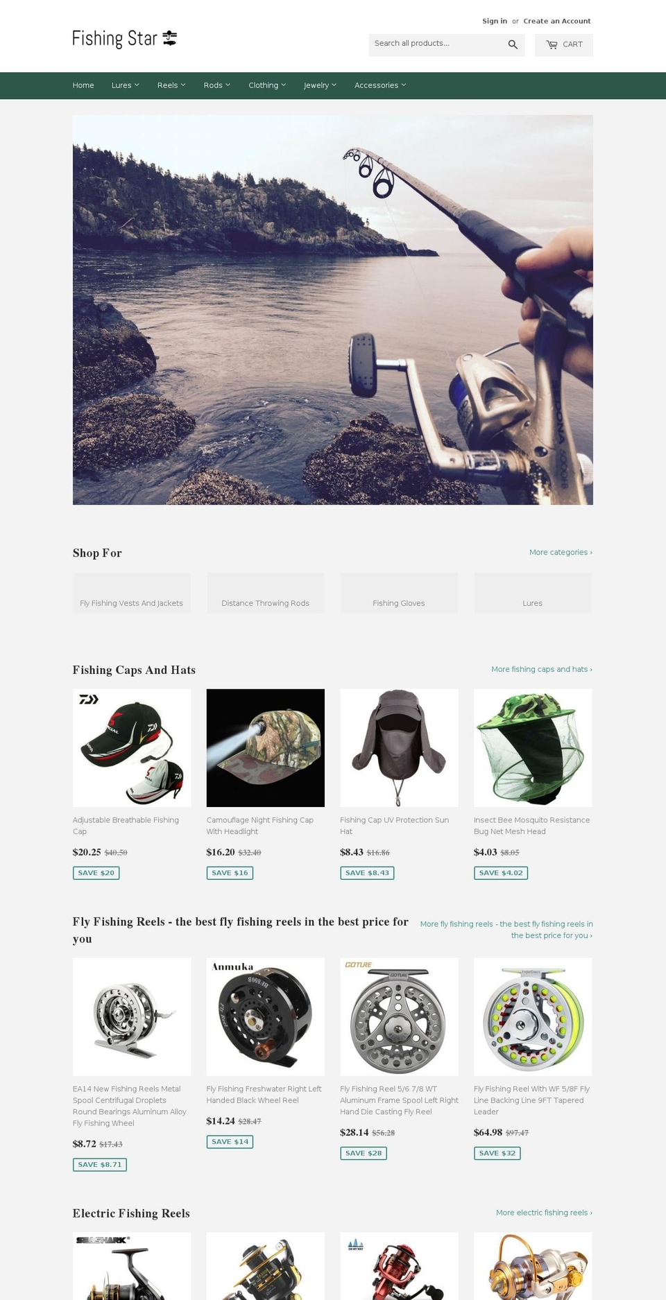 fishingstar.net shopify website screenshot