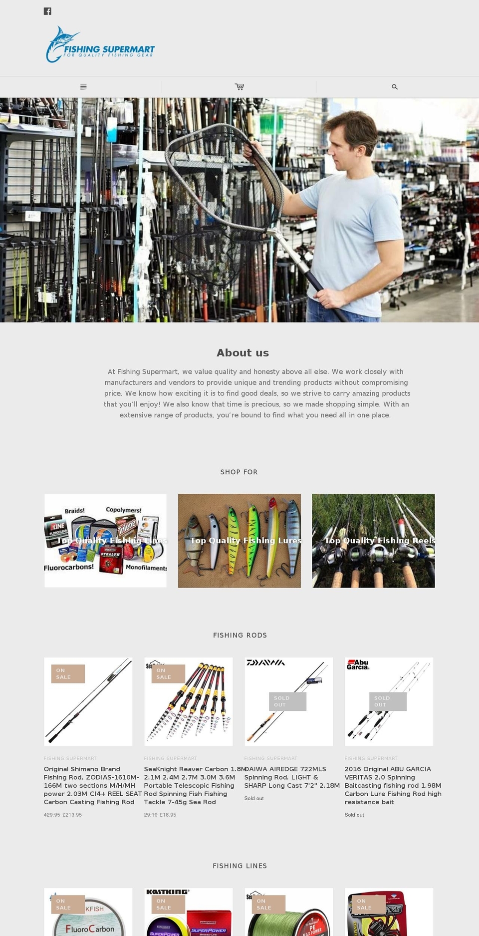 fishingsupermart.com shopify website screenshot