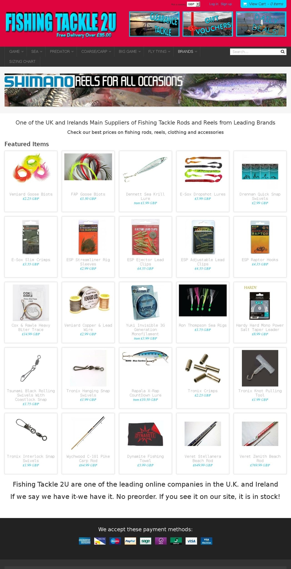 fishingtackle2u.com — Shopify storefront screenshot