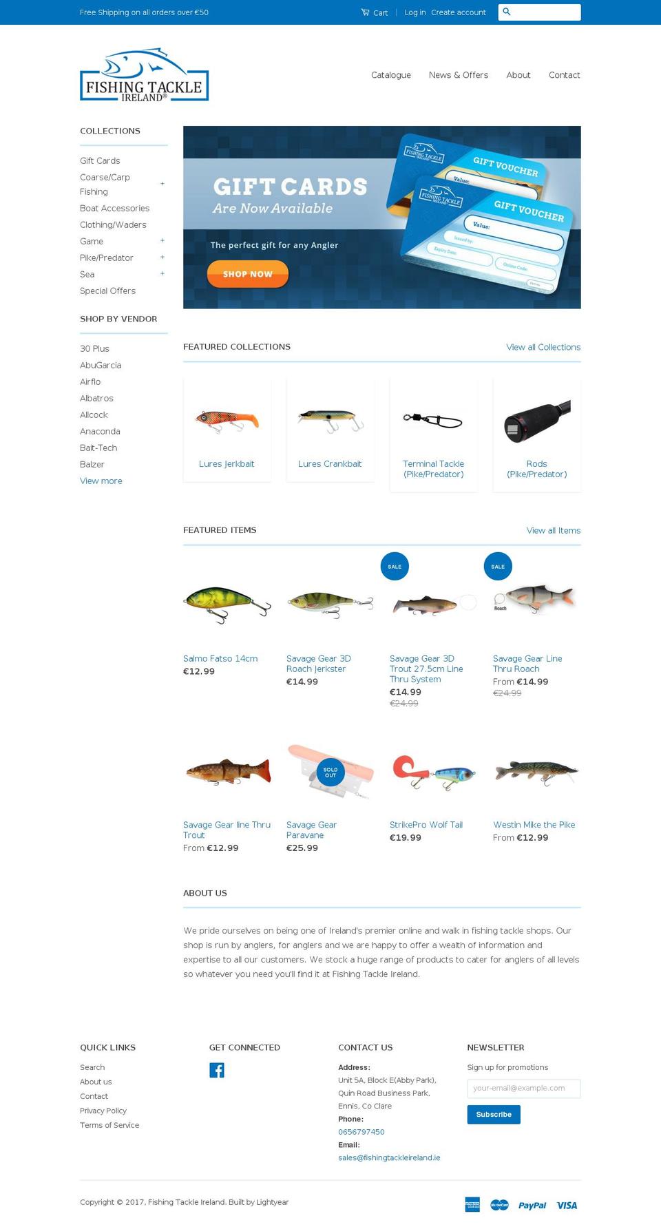 classic Shopify theme site example fishingtackleireland.ie