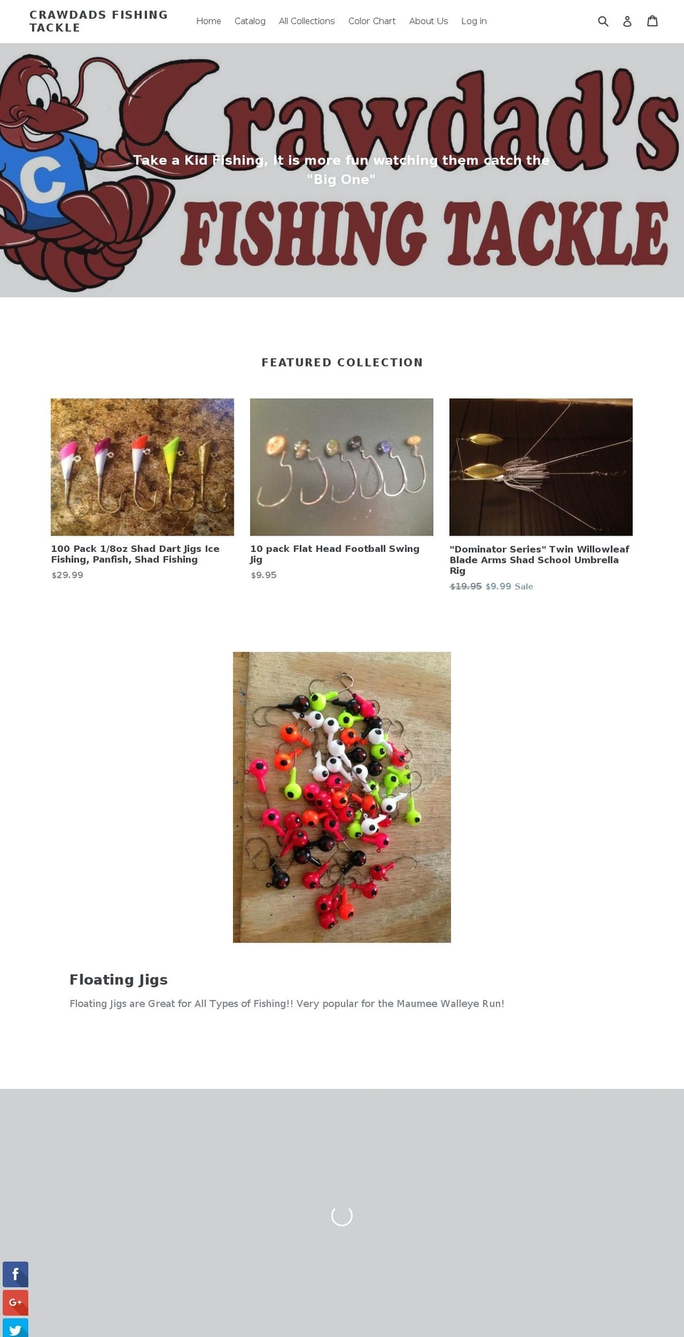 fishingtacklejigs.com — Shopify storefront screenshot