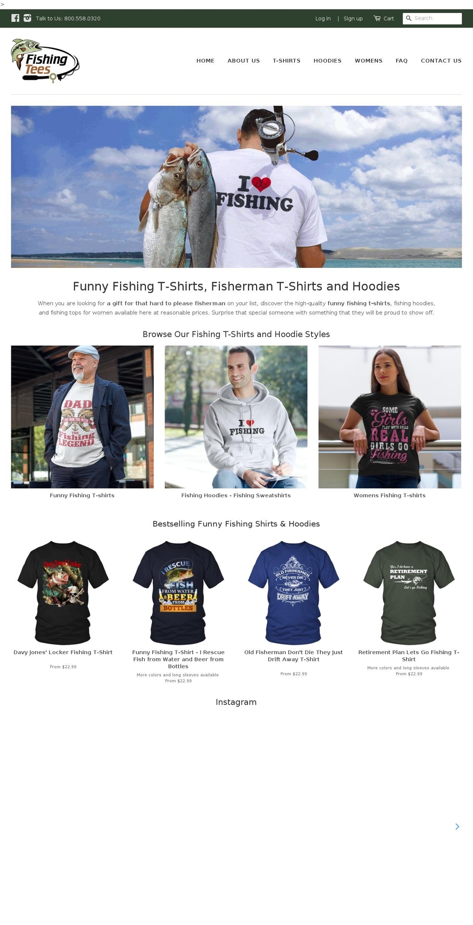 fishingteeshirts.com shopify website screenshot