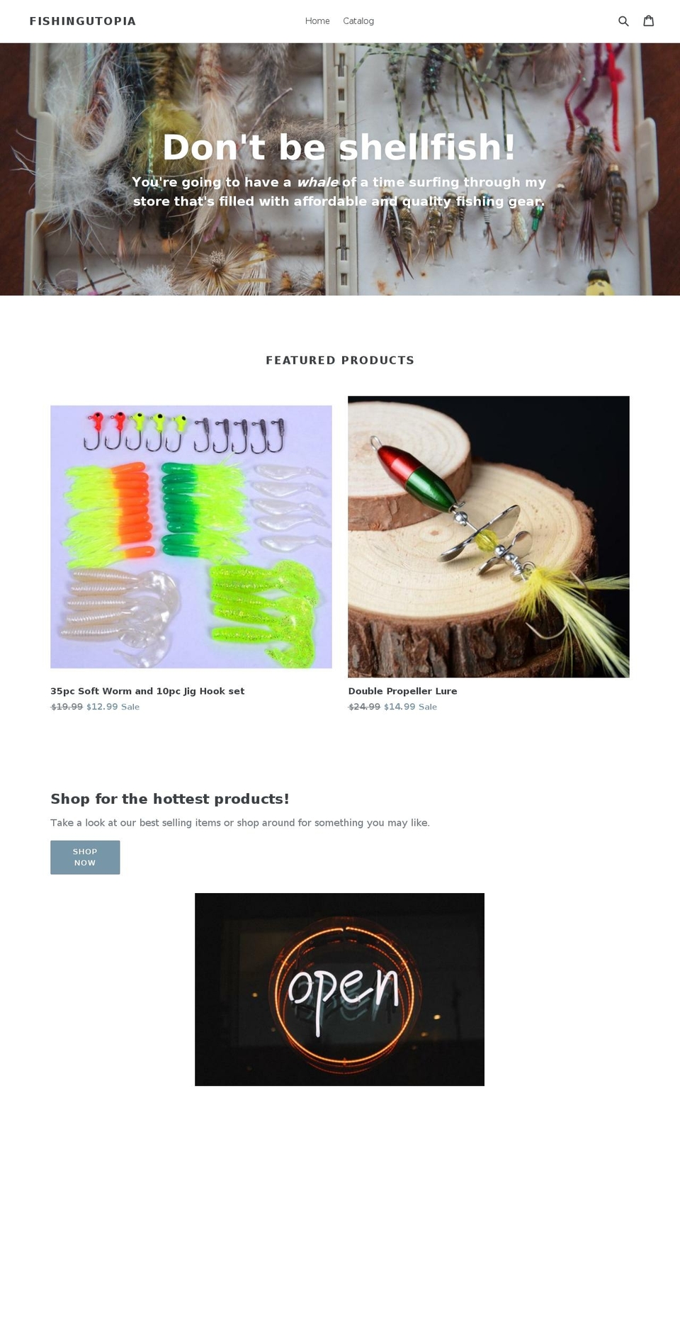 fishingutopia.com — Shopify storefront screenshot