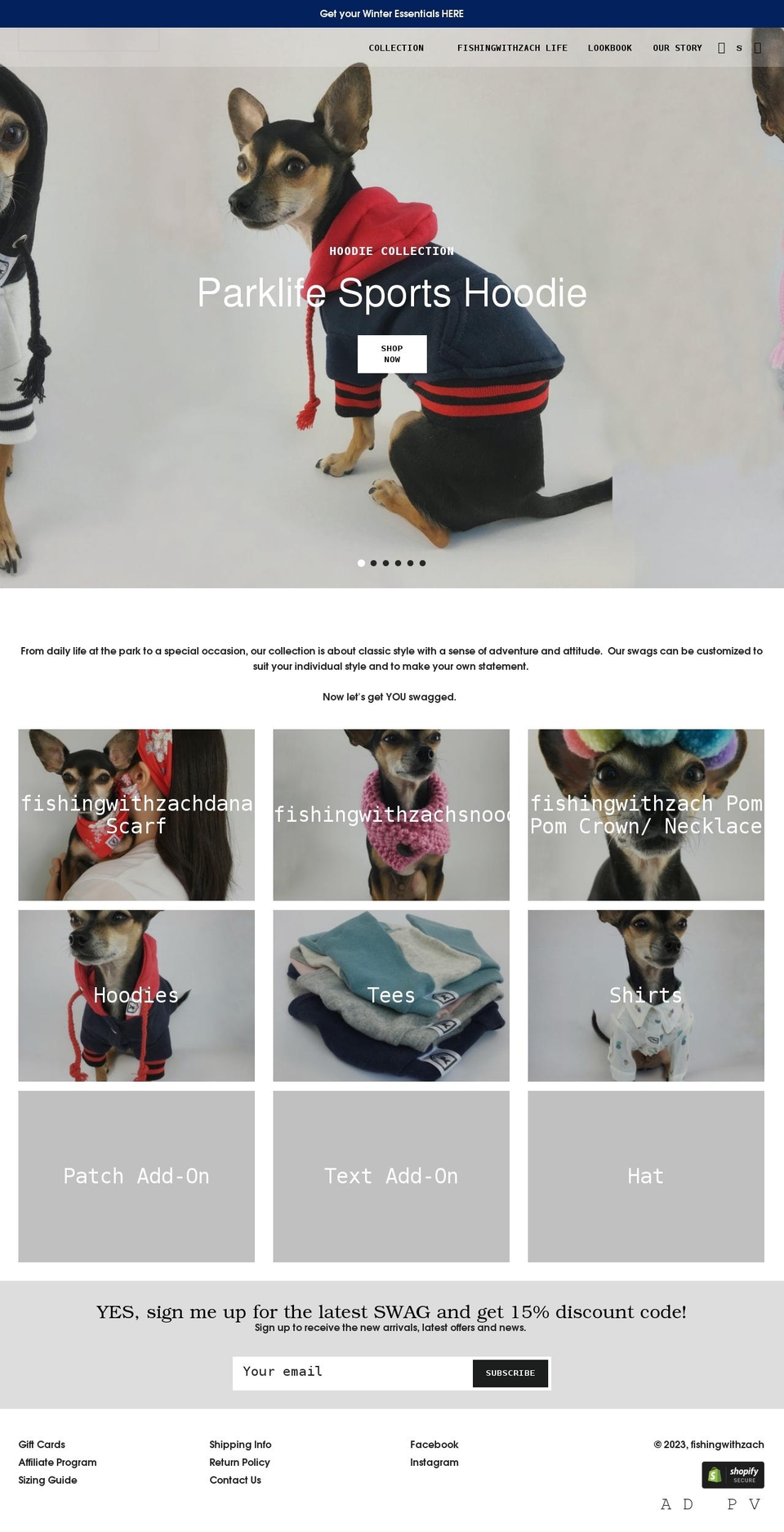 fishingwithzach.com shopify website screenshot