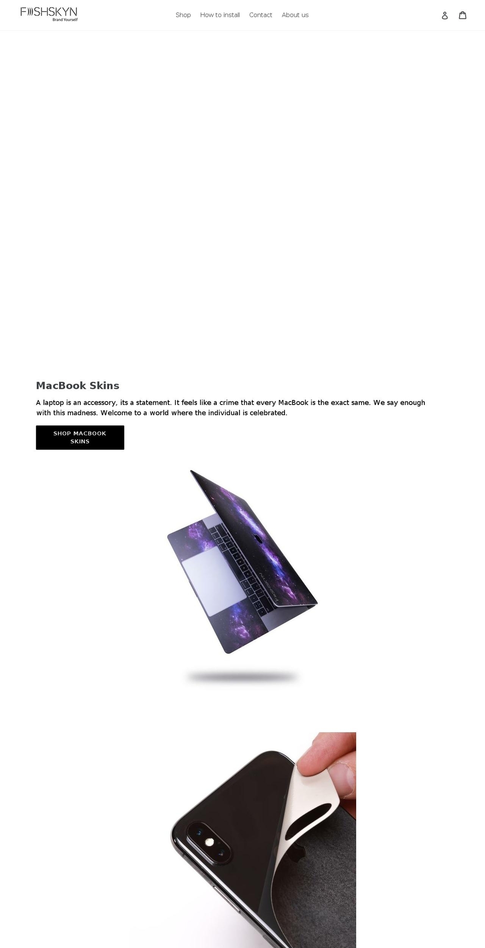 fishskyn.com shopify website screenshot