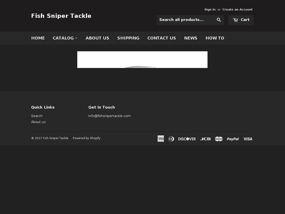 fishsnipertackle.com shopify website screenshot