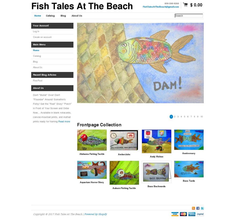 fishtalesatthebeach.com shopify website screenshot