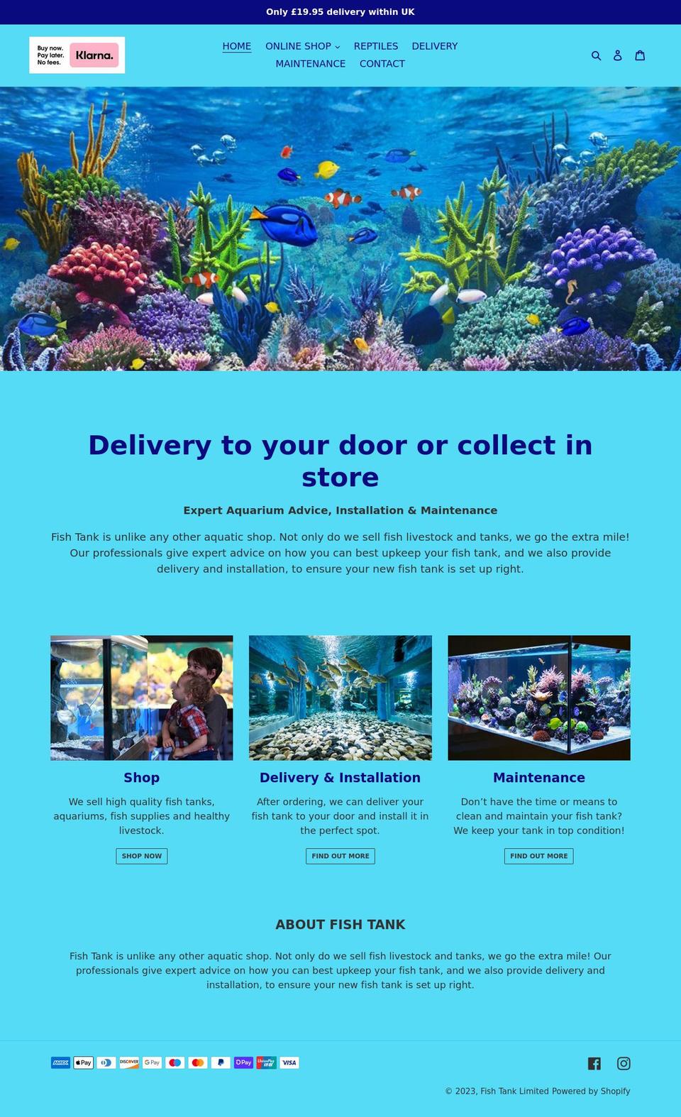 fishtankltd.com shopify website screenshot