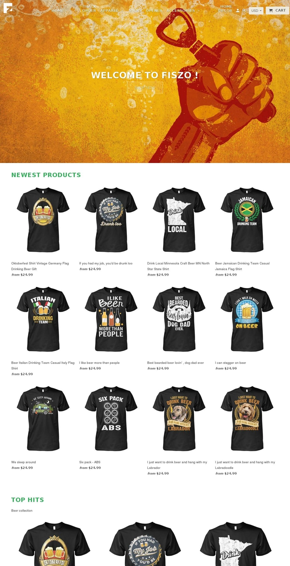fiszo.com — Shopify storefront screenshot