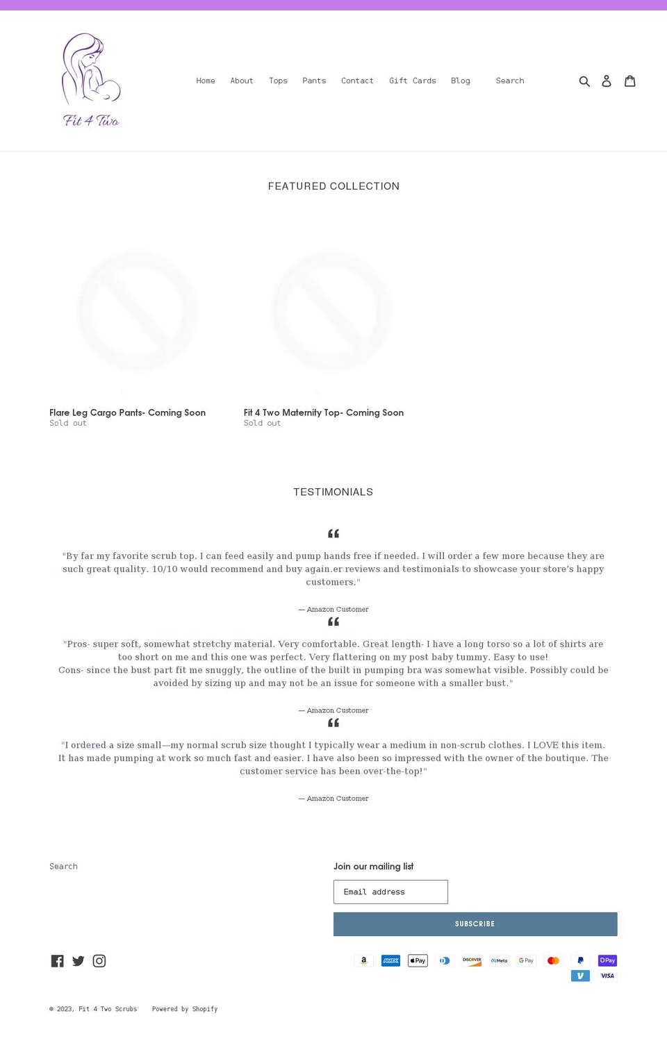 fit4twoboutique.com shopify website screenshot