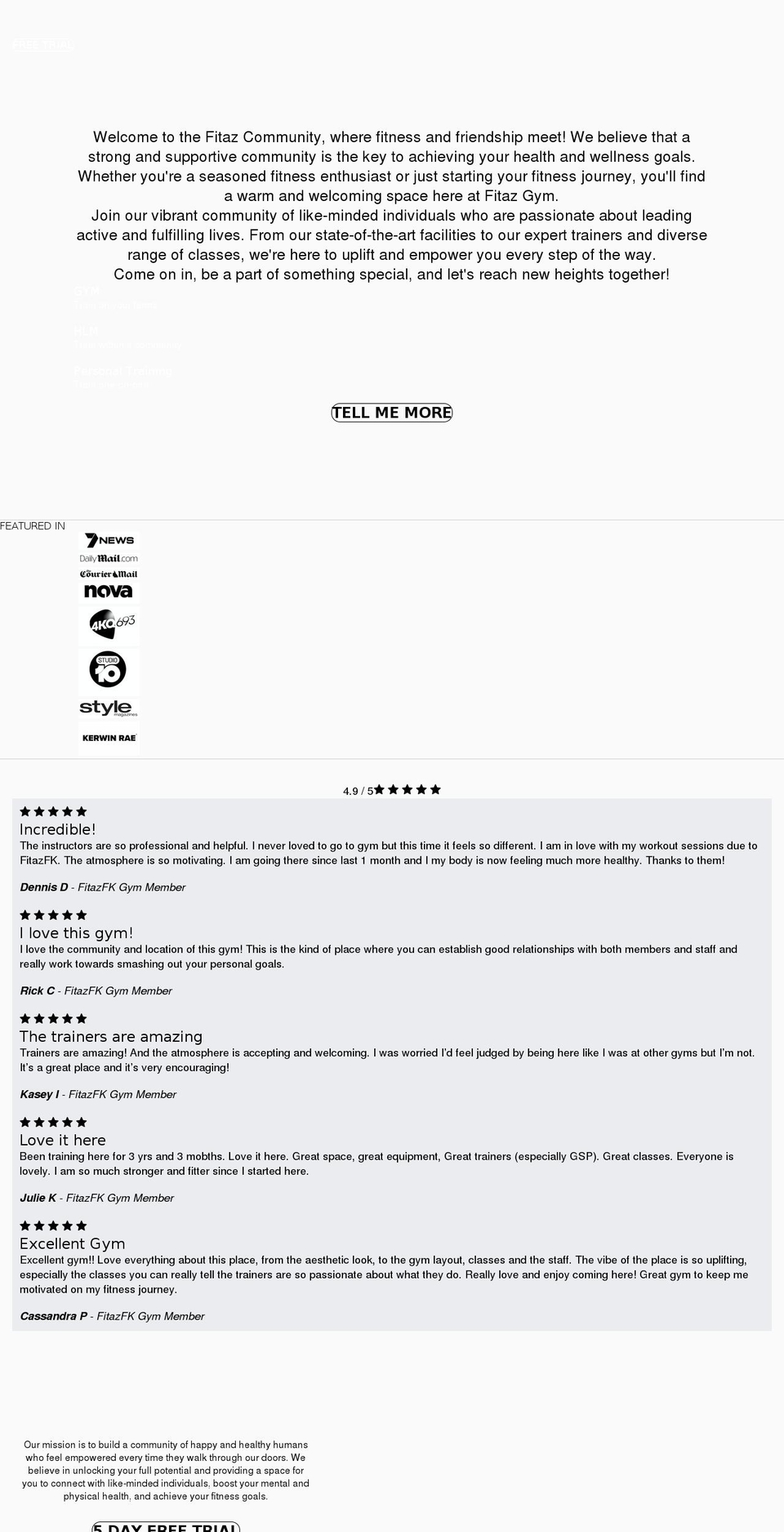fitazfkgym.com.au shopify website screenshot