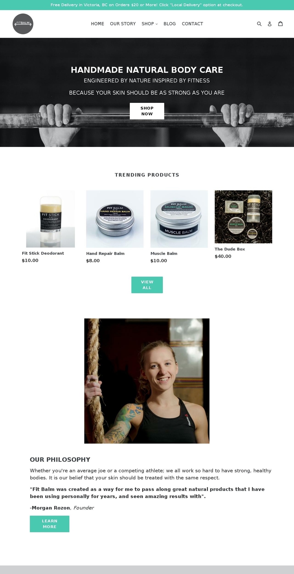 fitbalm.com shopify website screenshot