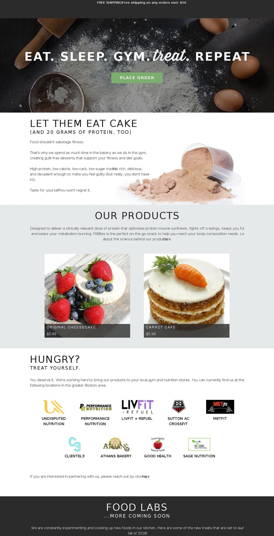 fitbitesbakery.com — Shopify storefront screenshot