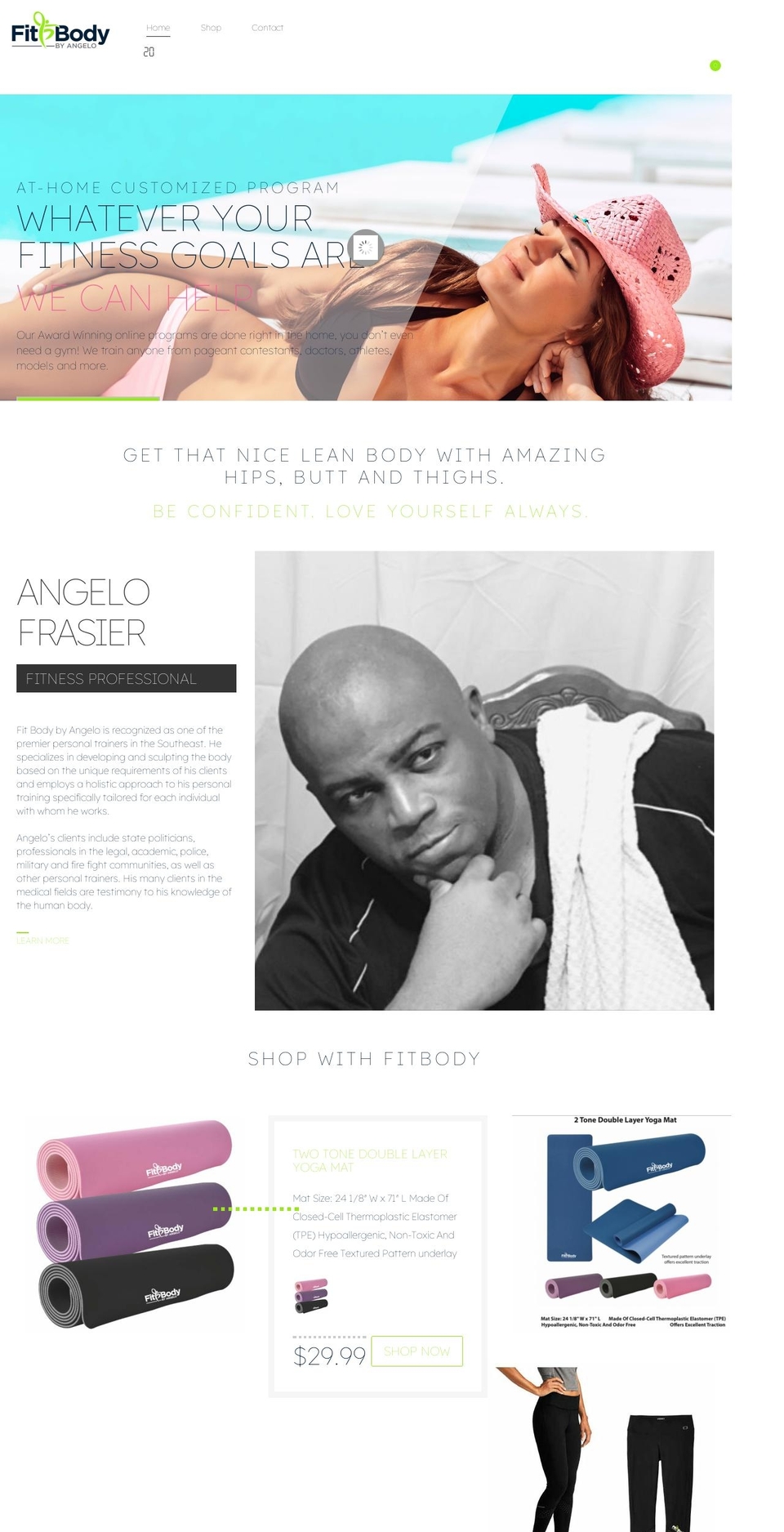 Mary-home Shopify theme site example fitbodybyangelo.com