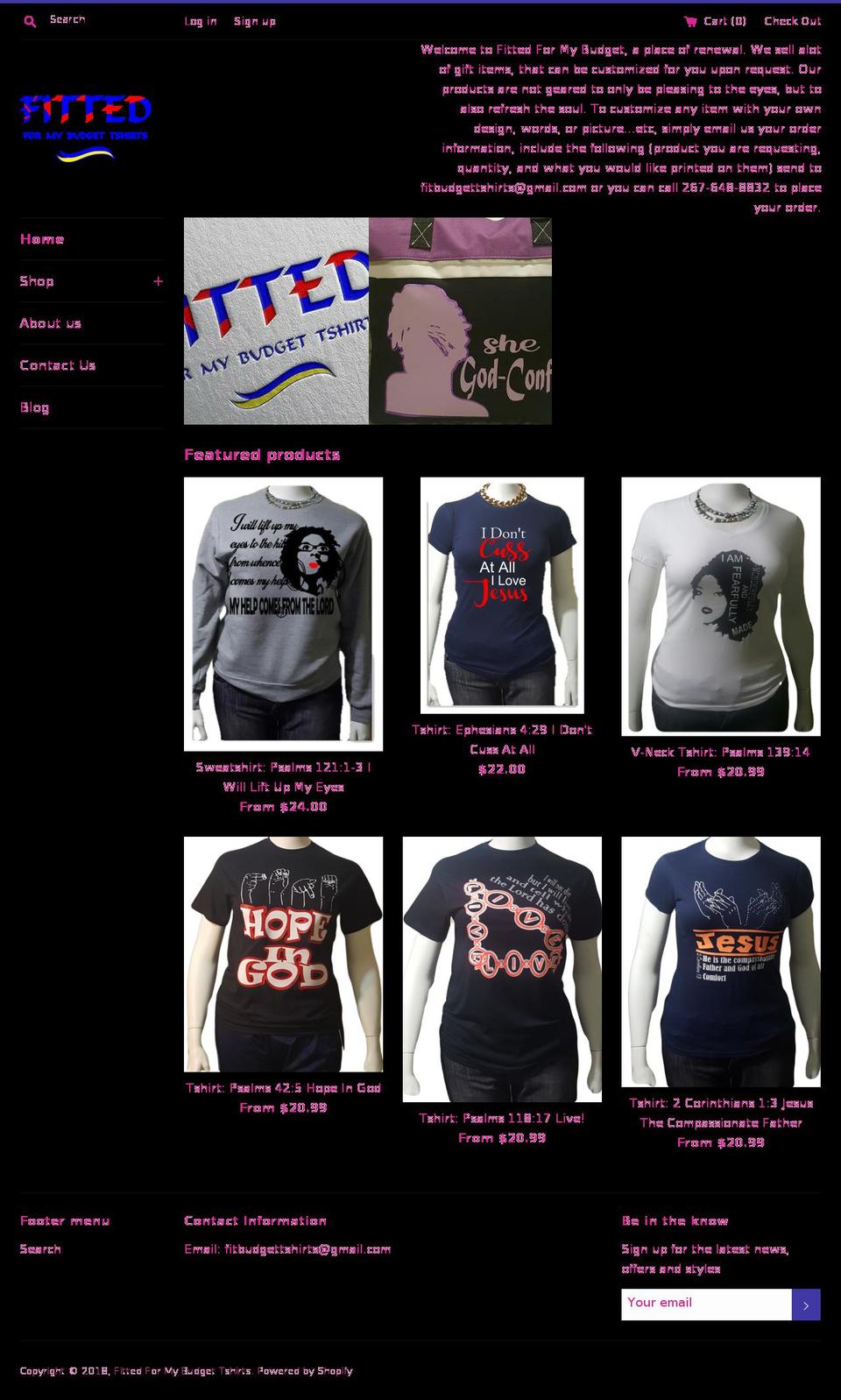 fitbudgettshirts.com — Shopify storefront screenshot