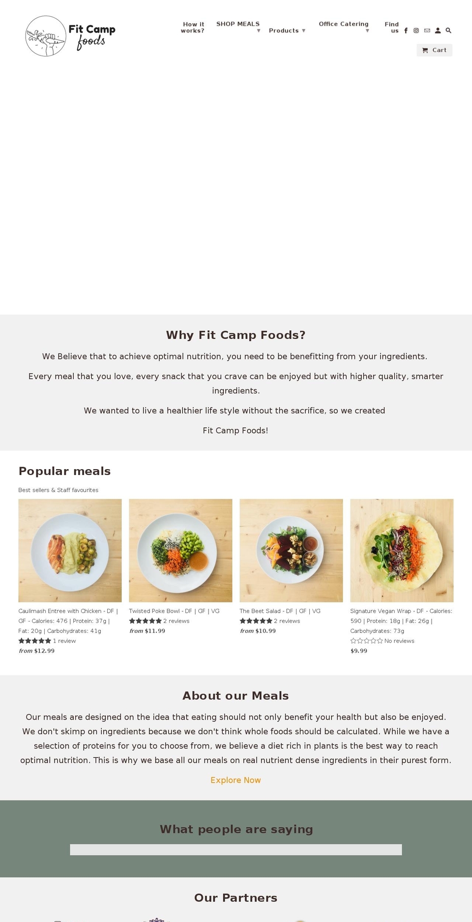 fitcampfoods.com shopify website screenshot