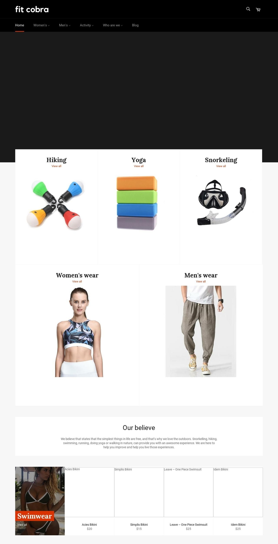 fitcobra.com shopify website screenshot