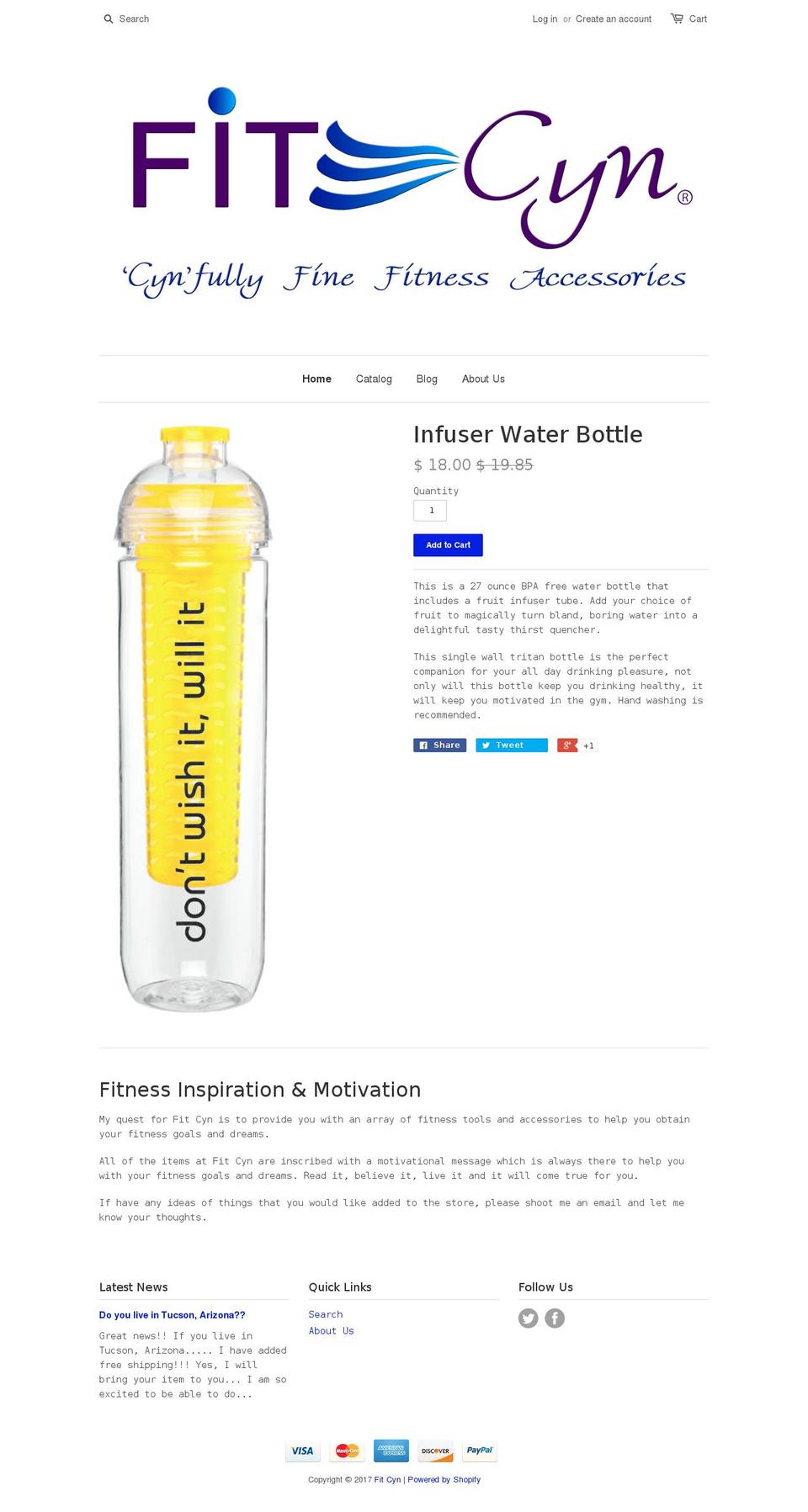 fitcyn.com shopify website screenshot