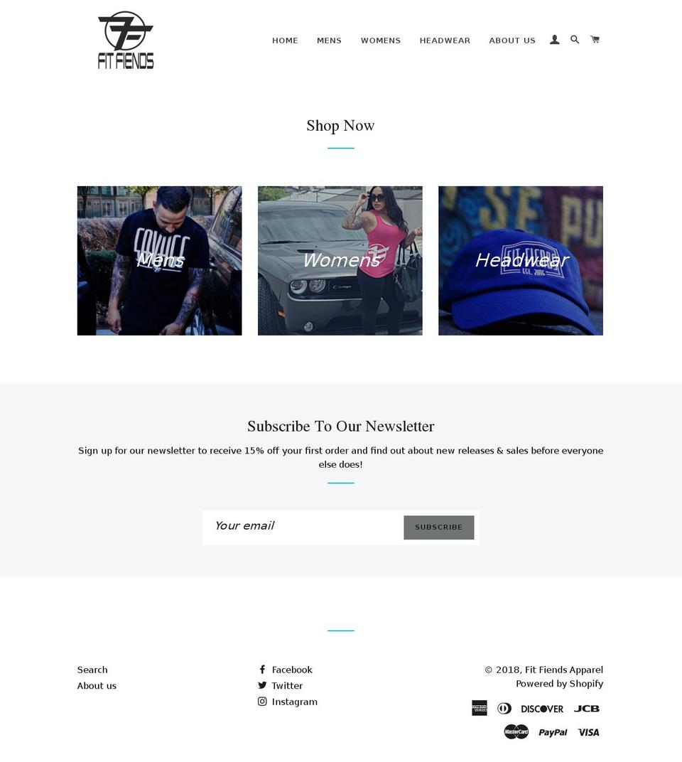 fitfiendsapparel.com — Shopify storefront screenshot