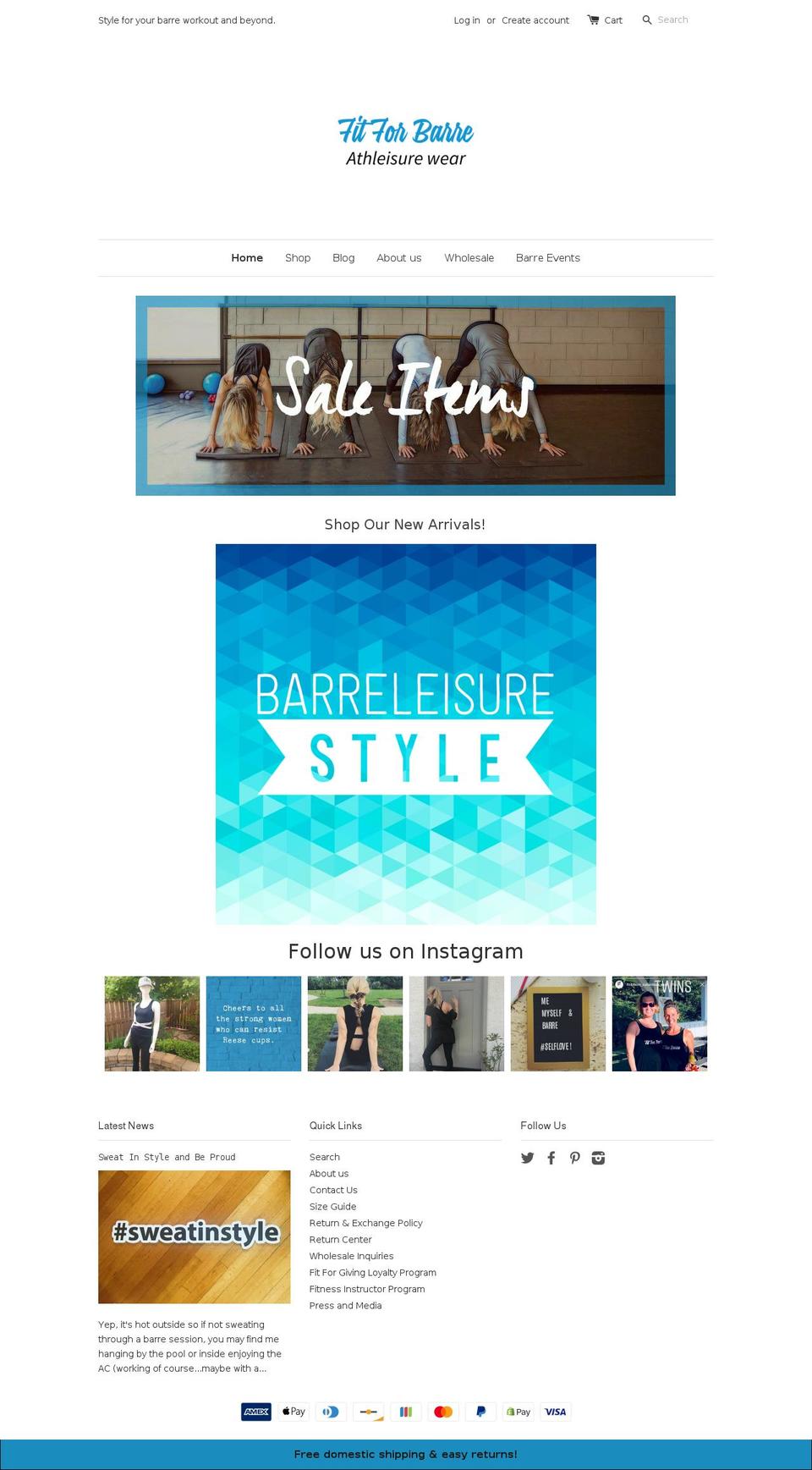 fitforbarre.com shopify website screenshot