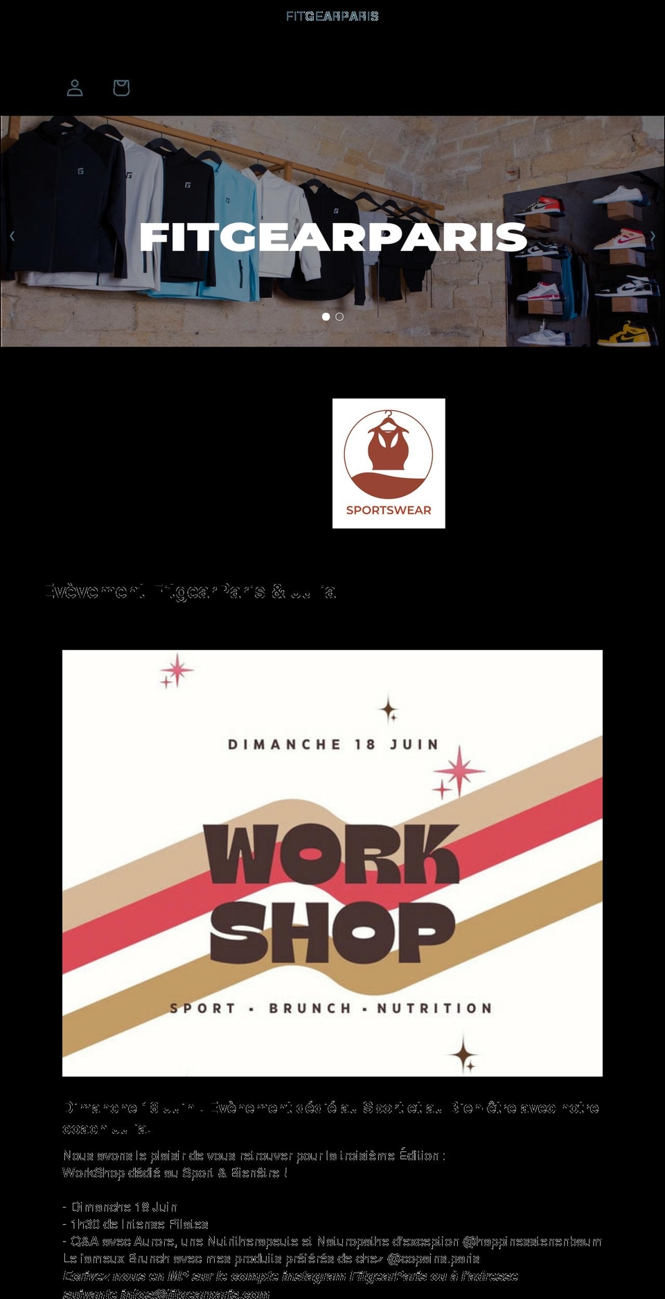 fitgearparis.com shopify website screenshot