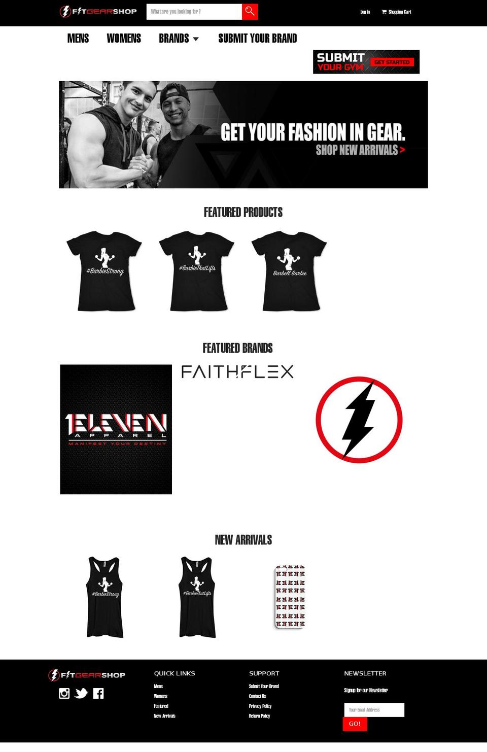 fitgearshop.com shopify website screenshot