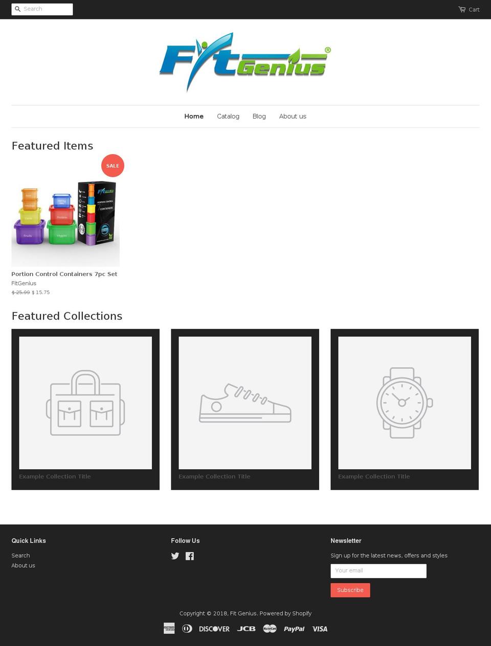 fitgeniusstore.com — Shopify storefront screenshot