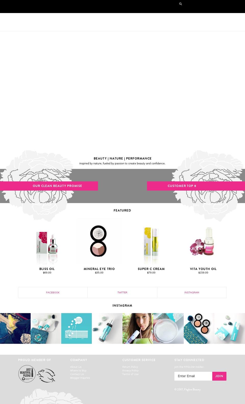 fitglowbeauty.com shopify website screenshot