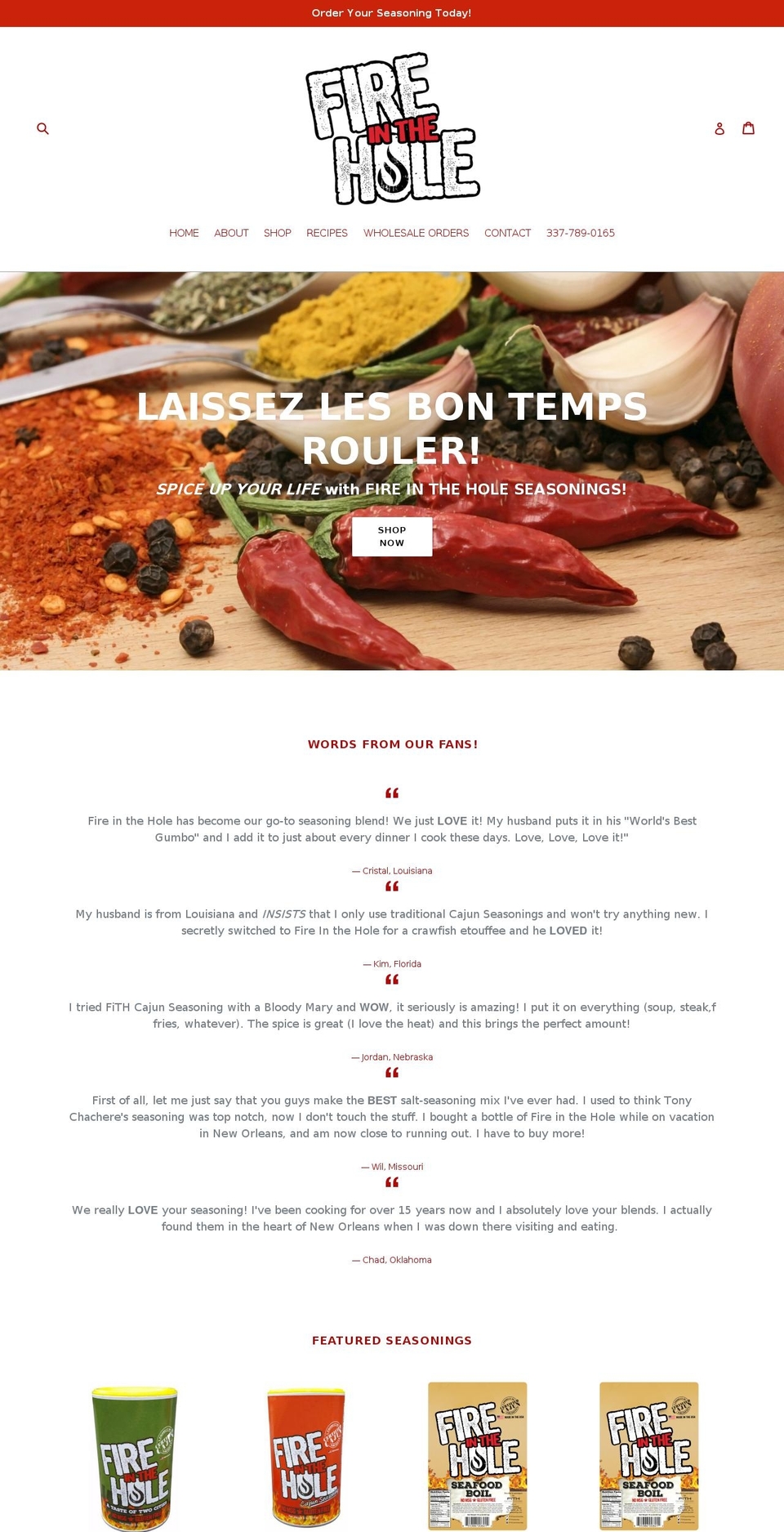 fithseasoning.com shopify website screenshot