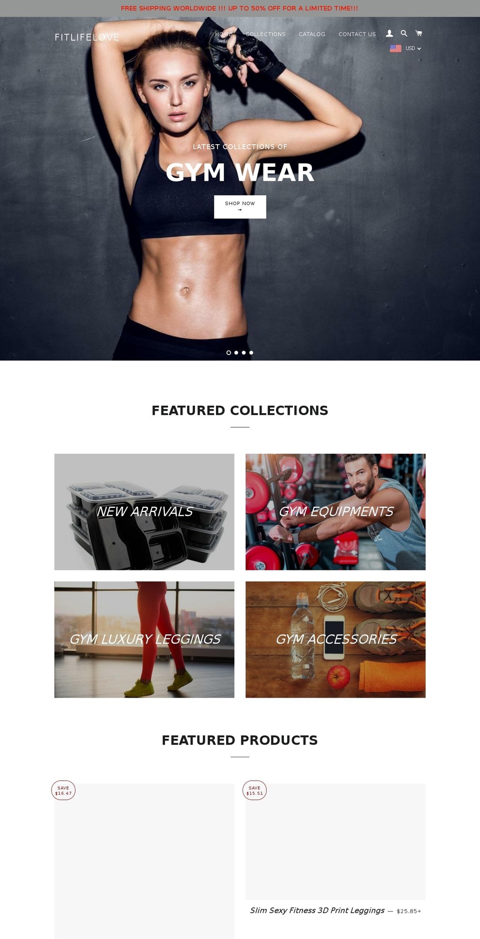fitlifelove.com — Shopify storefront screenshot