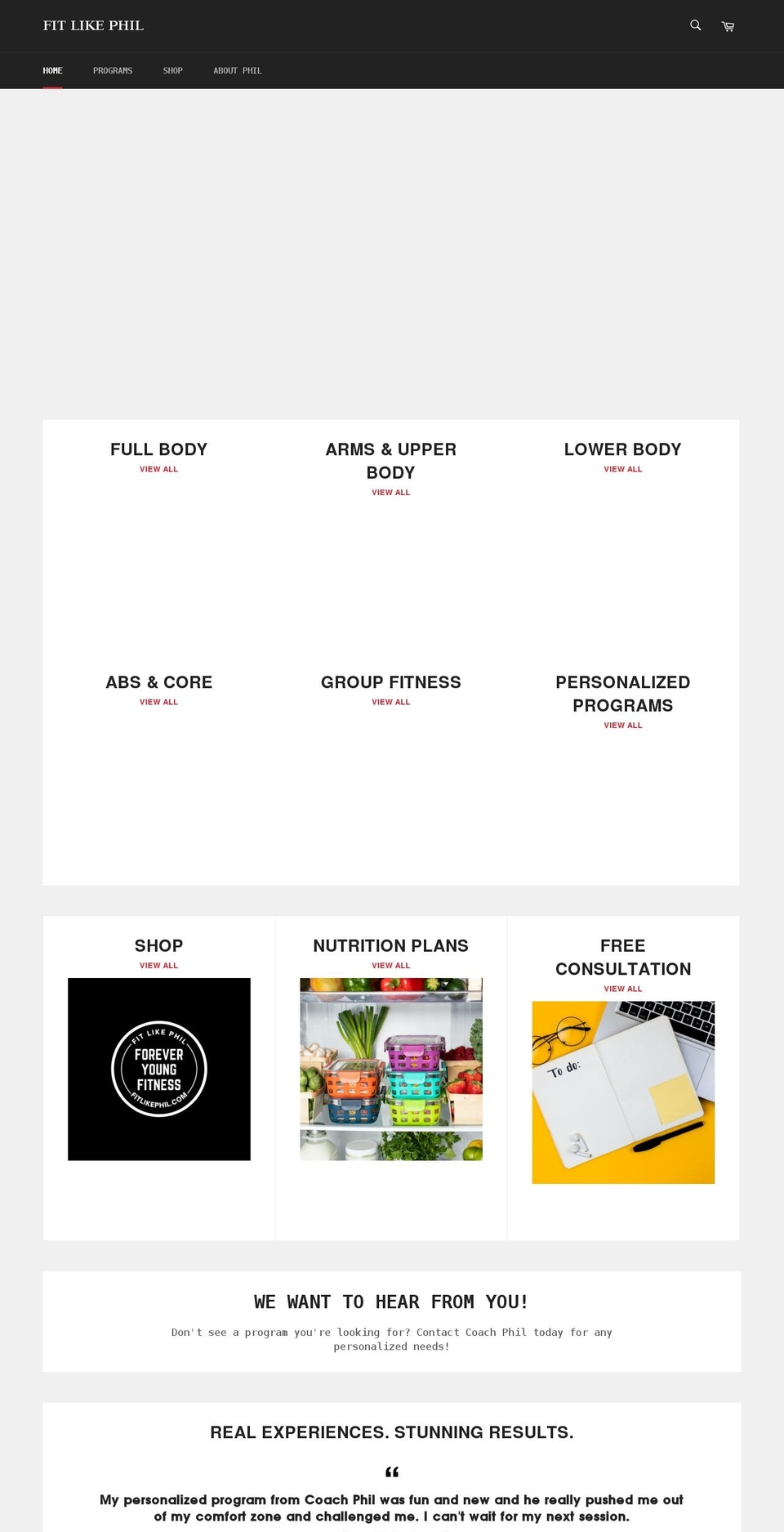 fitlikephil.com shopify website screenshot