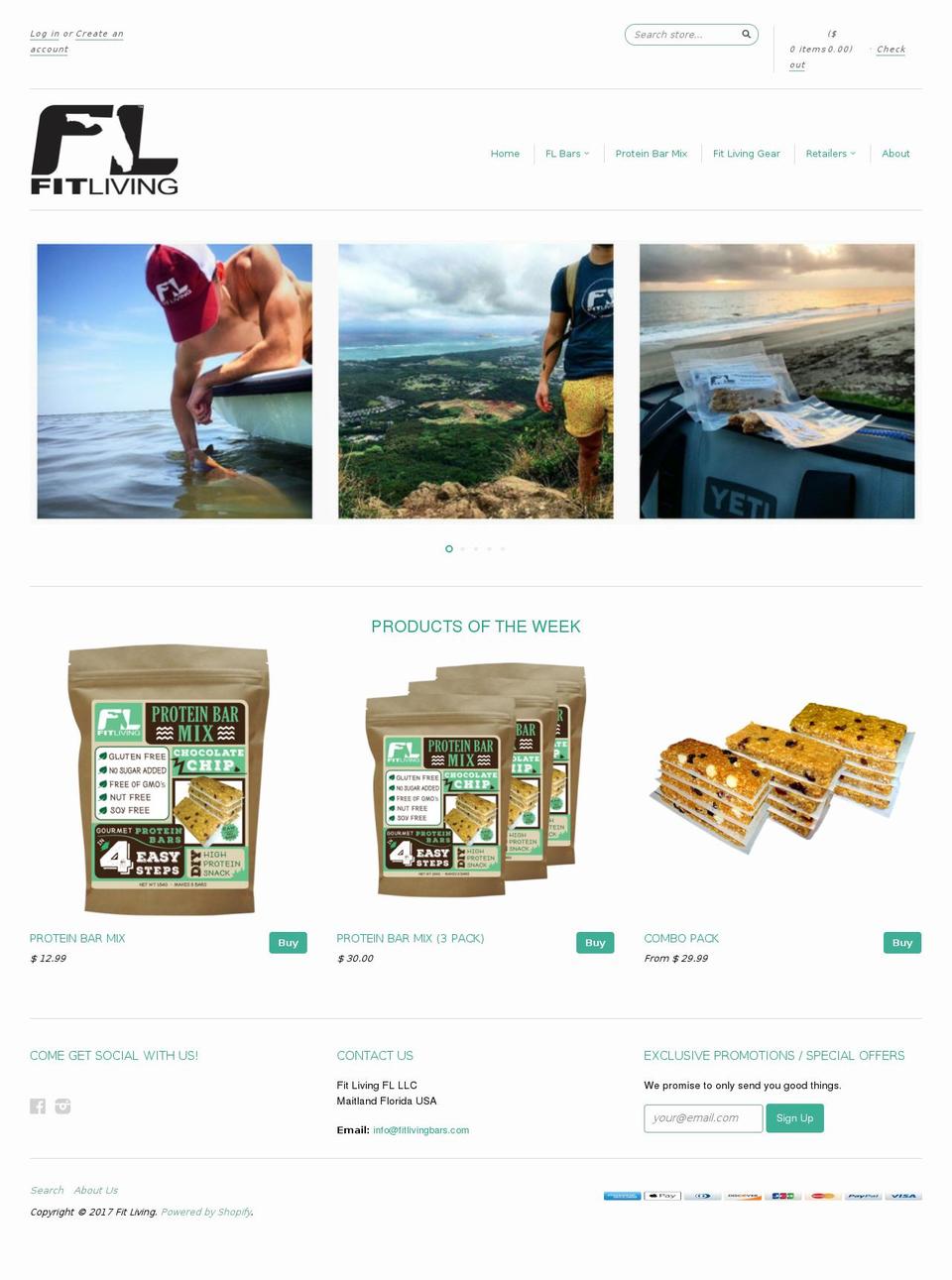 fitlivingbars.com shopify website screenshot