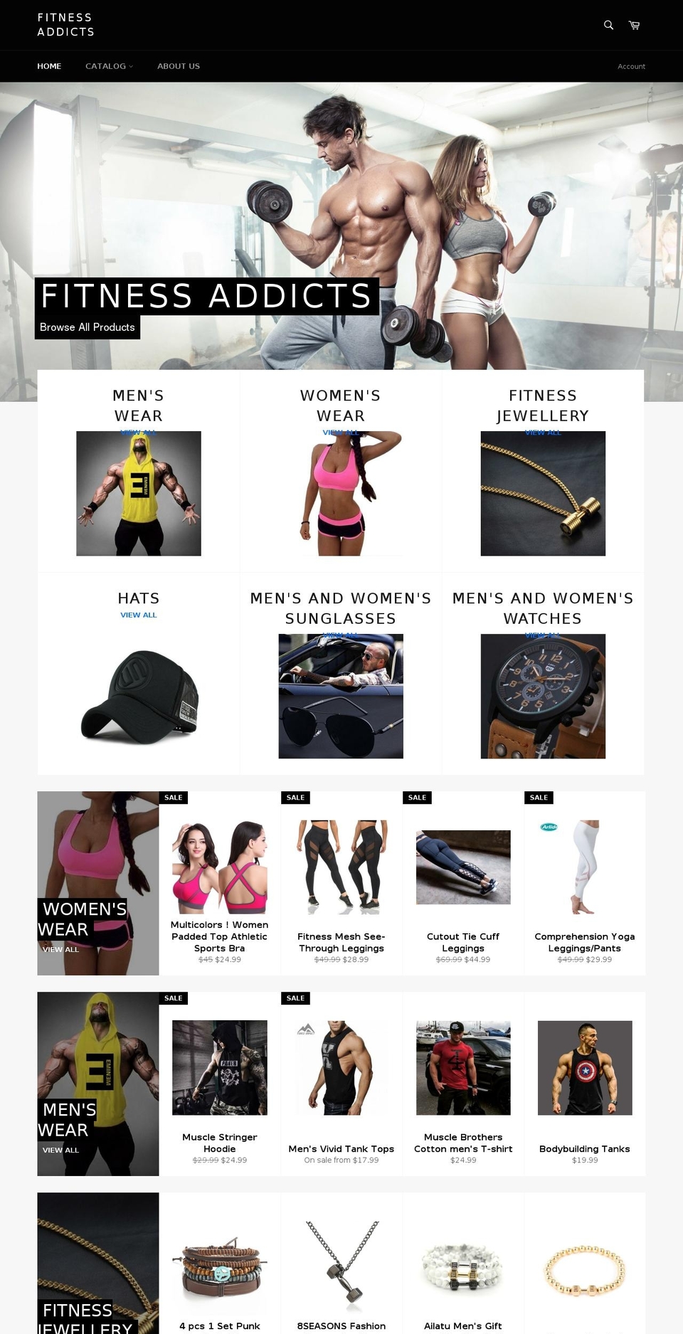 fitness-addicts.com shopify website screenshot