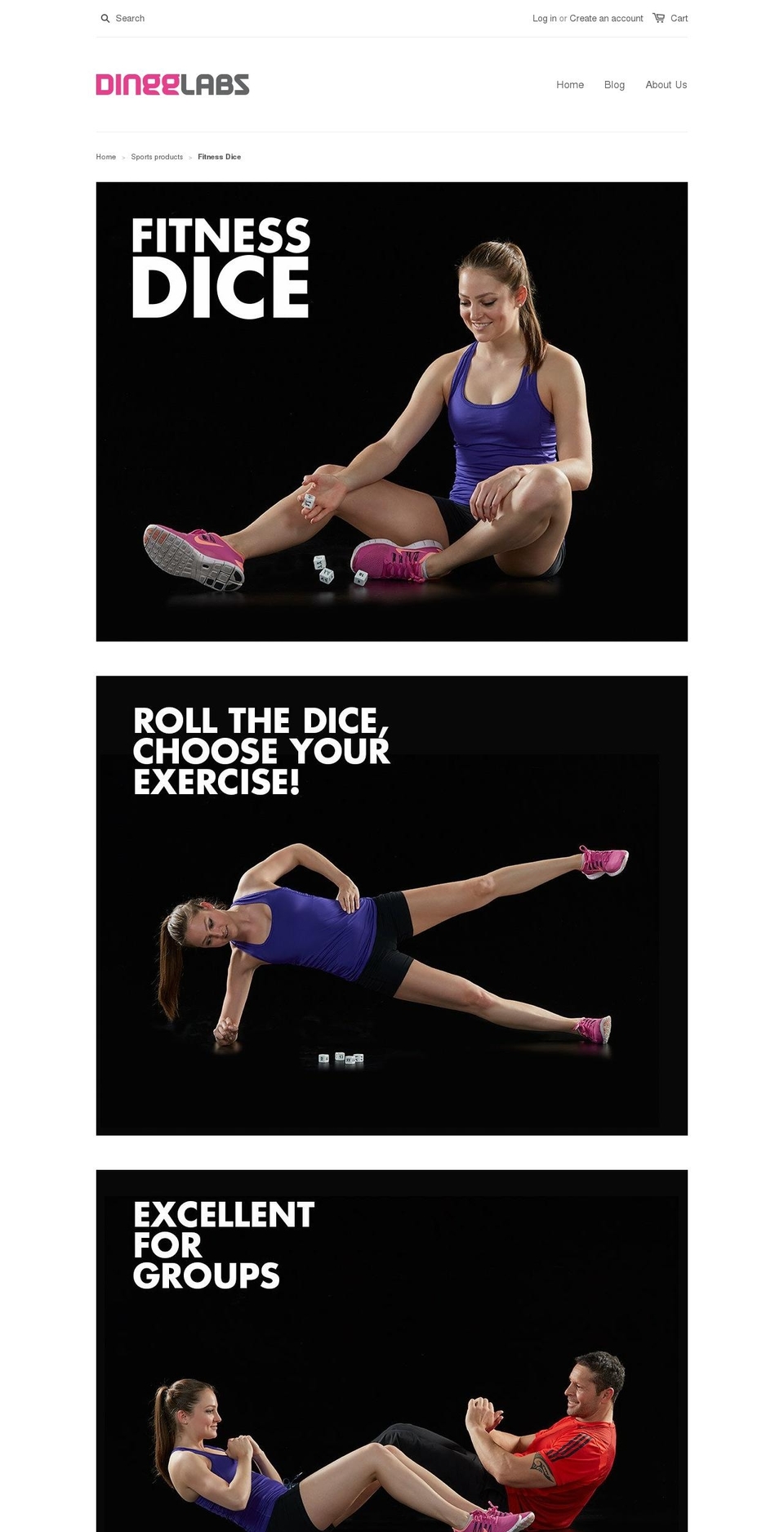 fitness-dice.com shopify website screenshot