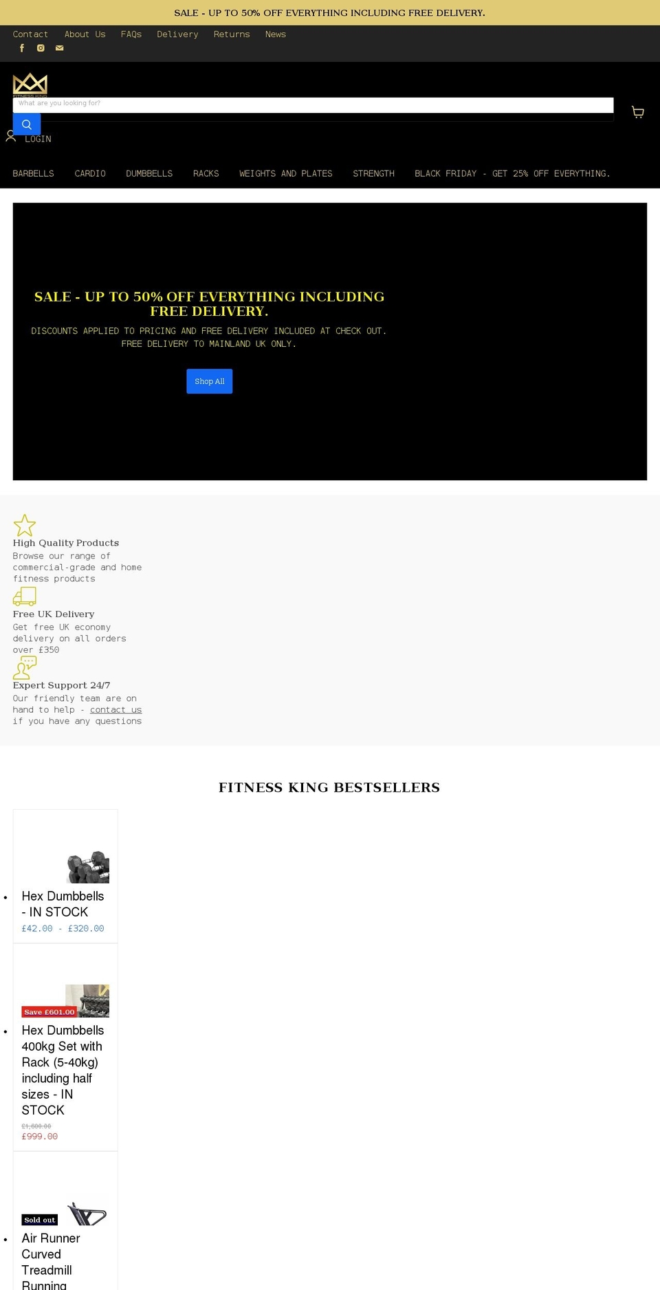 fitness-king.co.uk shopify website screenshot