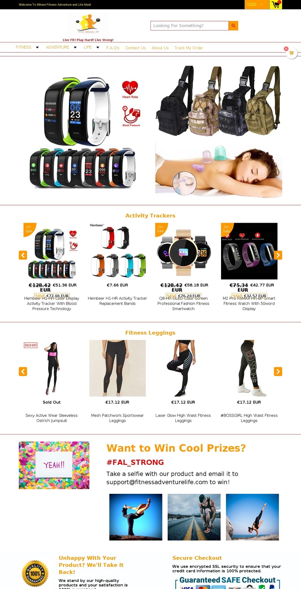 fitnessadventurelife.com — Shopify storefront screenshot