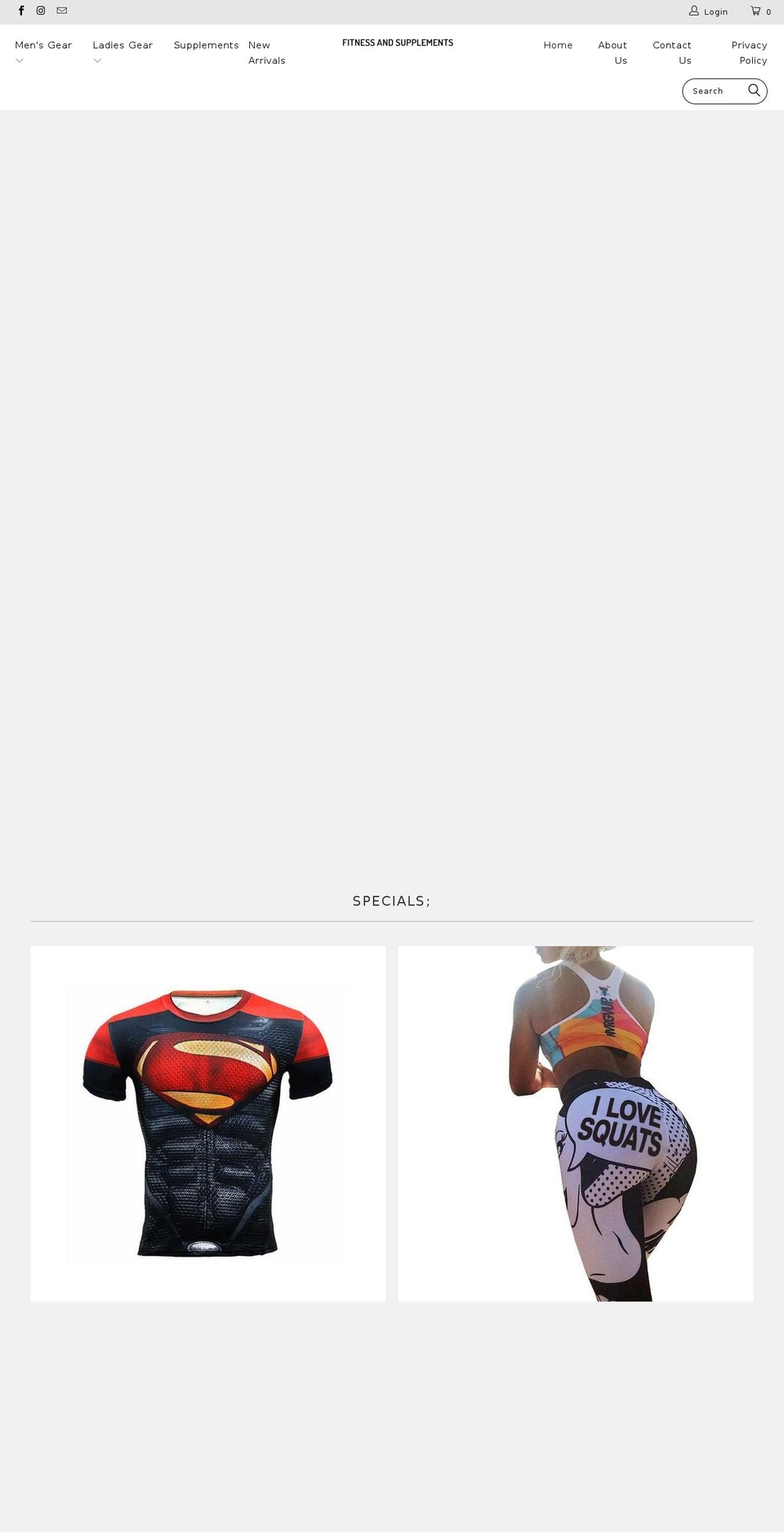 fitnessandsupplements.com shopify website screenshot