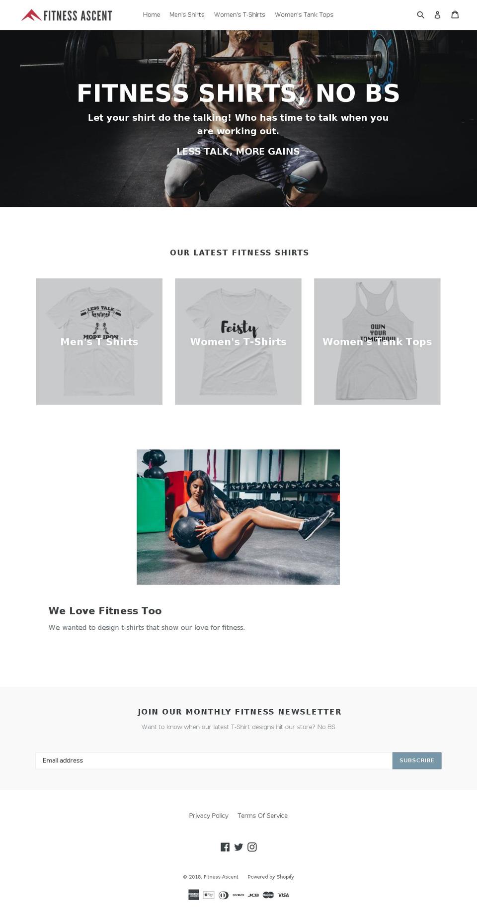 fitnessascent.com — Shopify storefront screenshot