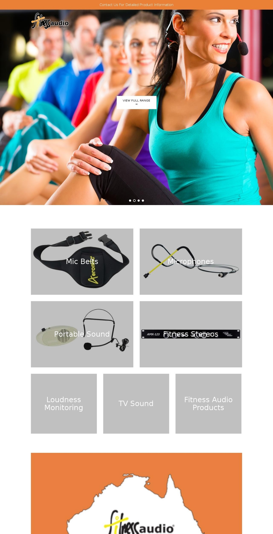fitnessaudio.com.au shopify website screenshot