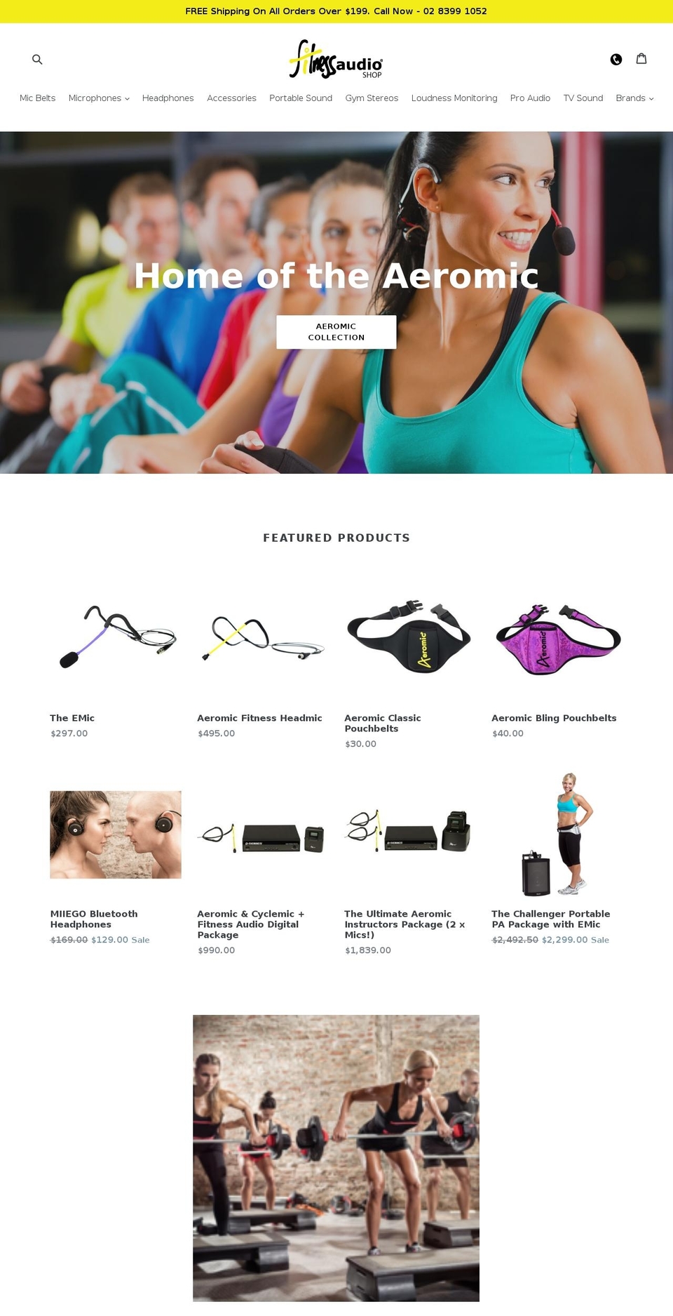 fitnessaudioshop.com.au shopify website screenshot