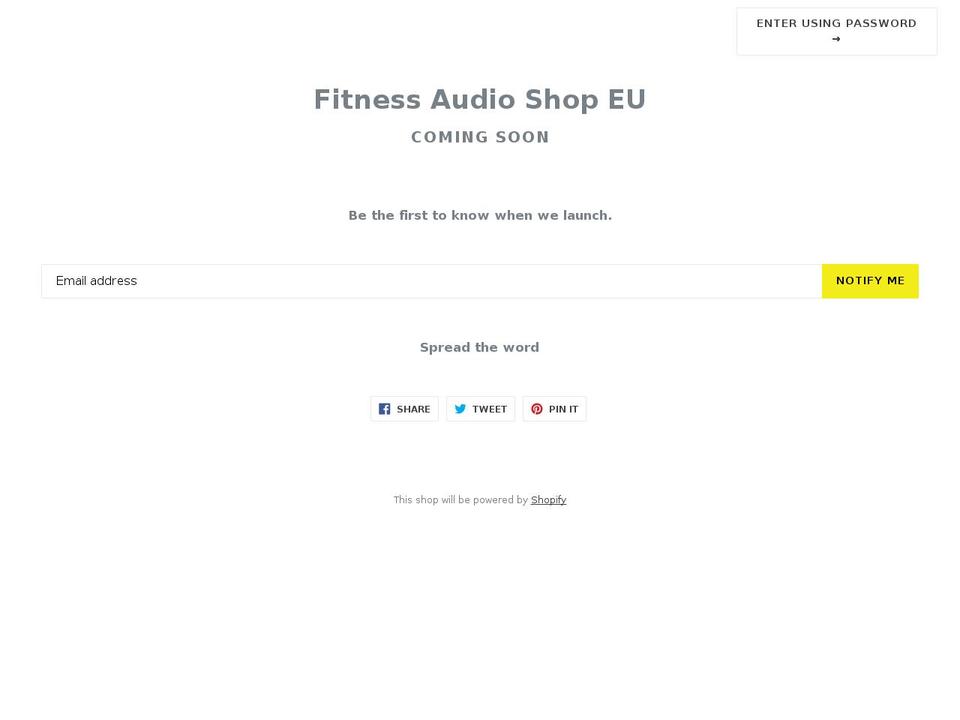 fitnessaudioshop.eu shopify website screenshot