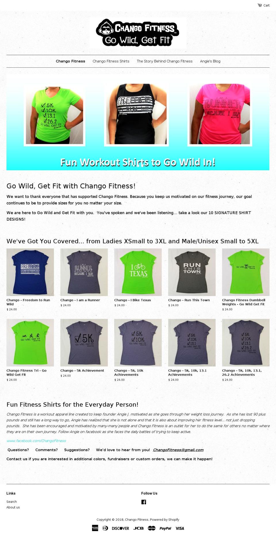 fitnesschango.info shopify website screenshot