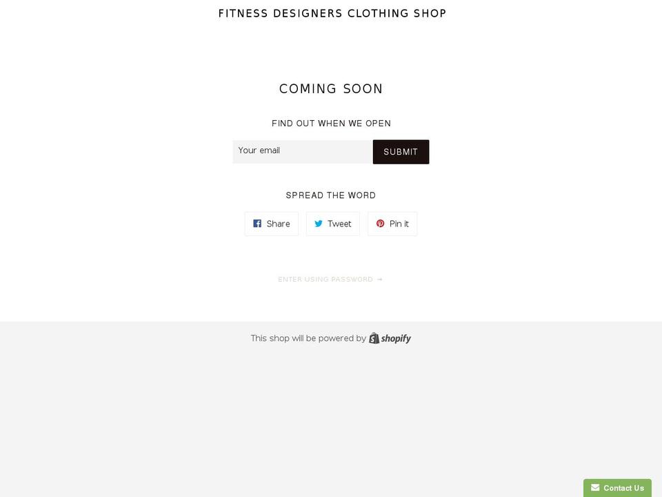 fitnessdesignersclothingshop.com — Shopify storefront screenshot