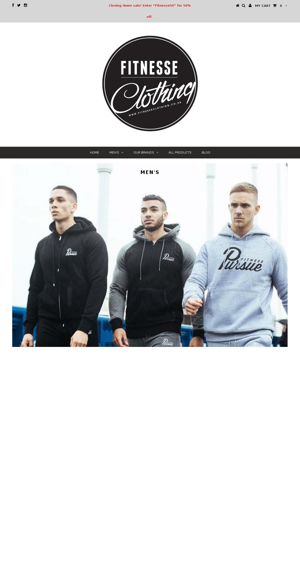 fitnesseclothing.co.uk shopify website screenshot