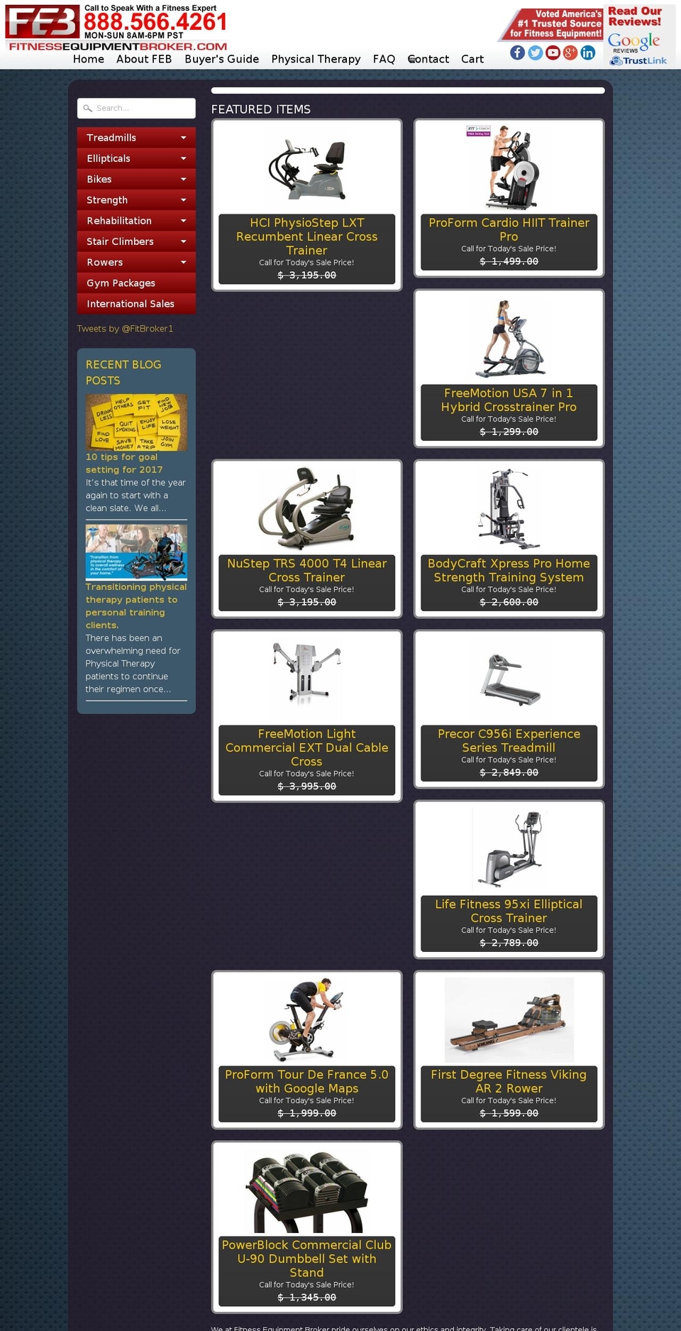 fitnessequipmentbroker.com shopify website screenshot