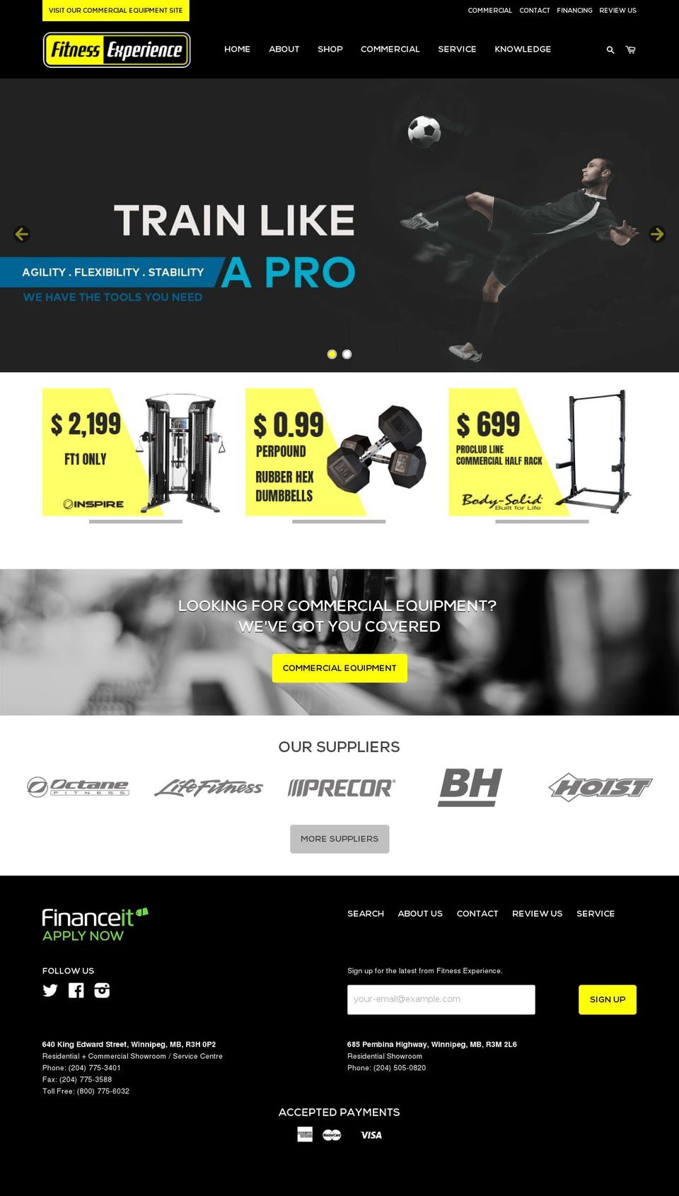 fitnessexperience.ca shopify website screenshot