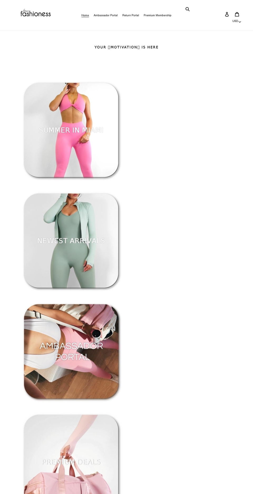 fitnessfashioness.com shopify website screenshot