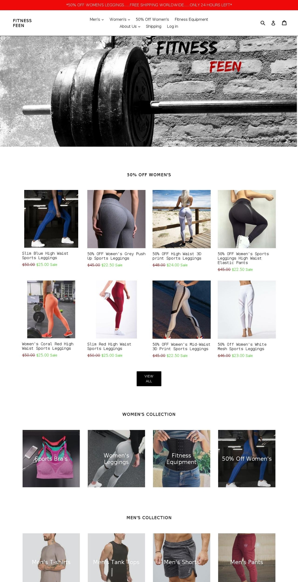 fitnessfeen.com — Shopify storefront screenshot