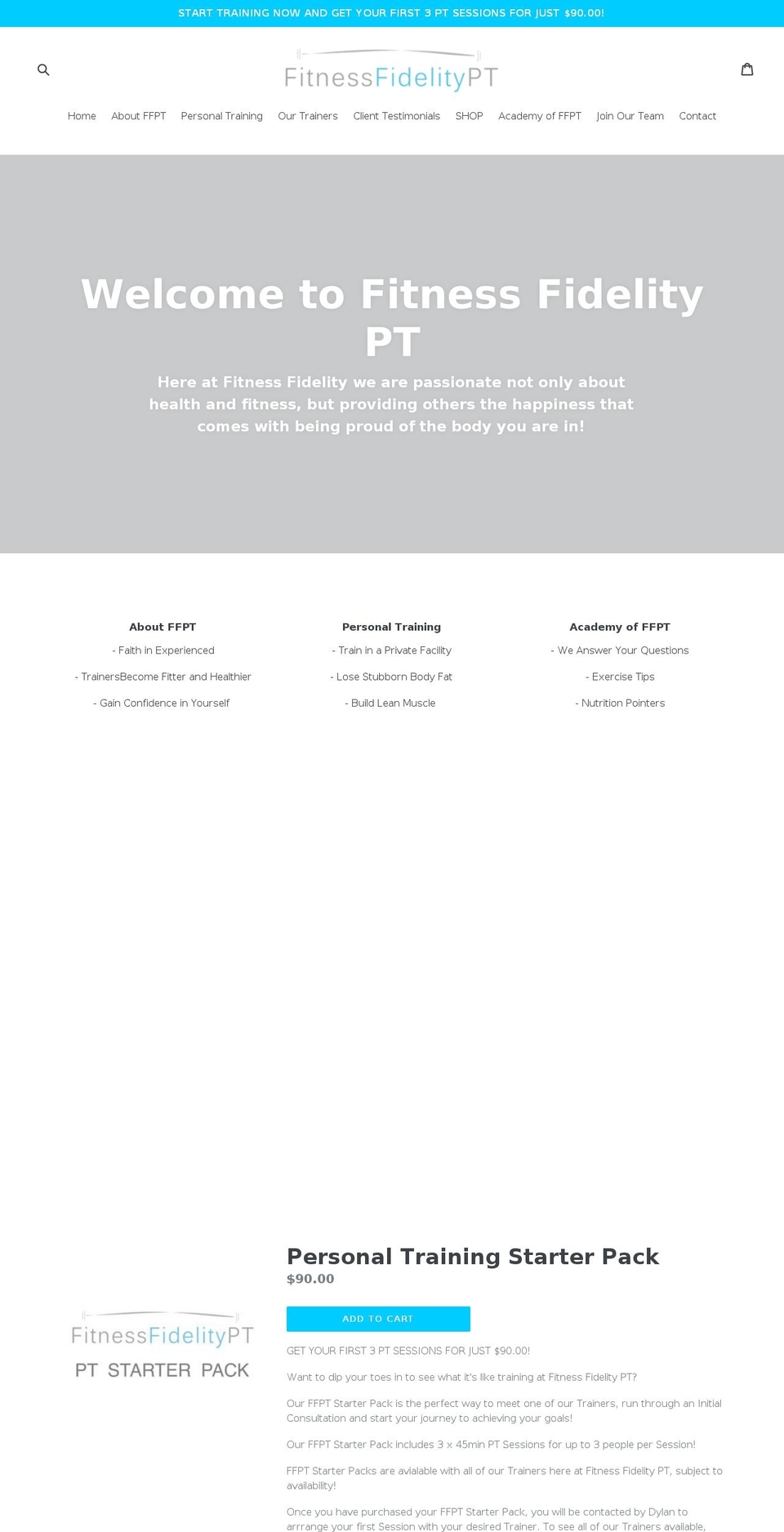 fitnessfidelity.com — Shopify storefront screenshot